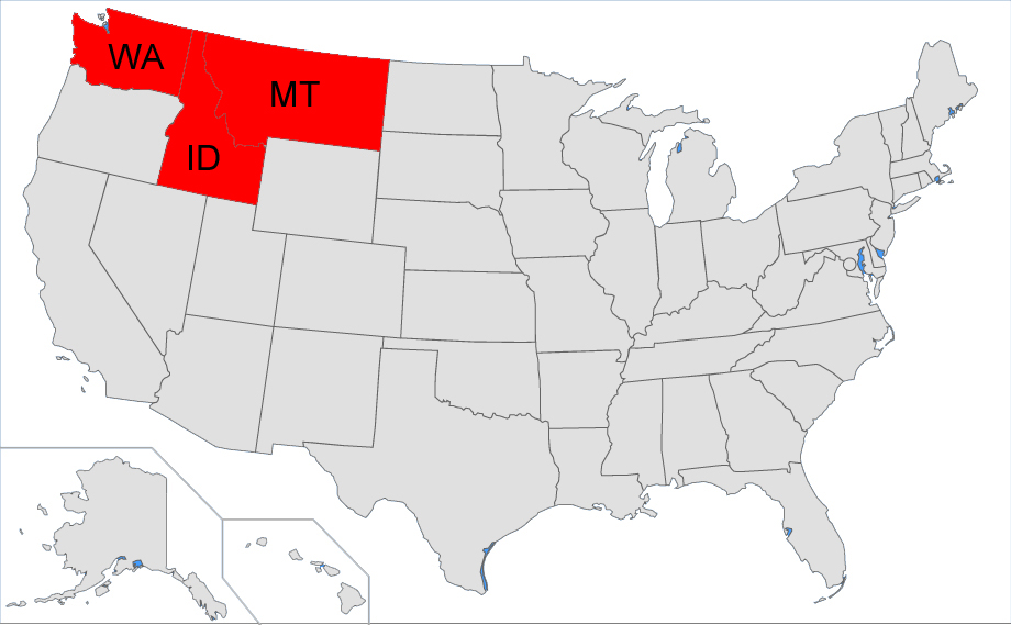 Nordwesten: Washington • Montana • Idaho