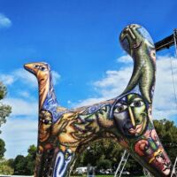 Birrarung Marr Park Melbourne, Victoria<br>
“Angel” von Deborah Halpern, eine der bekanntesten Künstlerinnen der Stadt Birrarung Marr Park Melbourne, Victoria