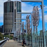 Sandridge Bridge über den Yarra River in Melbourne, Victoria Sandridge Bridge über den Yarra River in Melbourne, Victoria