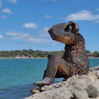 "Seba's Song" von Thomas Dambo in Bouvard, Western Australia "Seba's Song" von Thomas Dambo in Bouvard, Western Australia