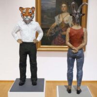 Landesmuseum Wiesbaden, Germany 2024<br>
"Tigermann" und "Steinbockfrau" von Stephan Balkenhol Tigermann und Steinbockfrau (Landesmuseum Wiesbaden, Germany 2024)
