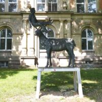 Karlsruhe, Germany<br>
"Mann im Hirschgeweih" von Stephan Balkenhol Mann im Hirschgeweih (Karlsruhe, Germany)
