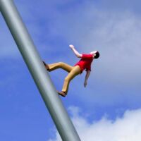 Kulturbahnhof Kassel, Germany<br>
"Man Walking to the Sky" von Jonathan Borofsky Man Walking to the Sky (Kassel, Germany)