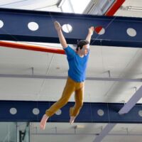 Universität Augsburg, Germany<br>
"Flying Man - I dream I could fly" von Jonathan Borofsky Flying Man - I dream I could fly (Augsburg, Germany)