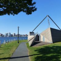 Blick auf Halifax vom World Peace Pavilion in Dartmouth, Nova Scotia