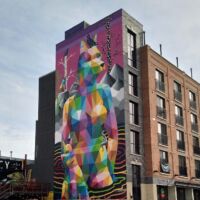 Crawford Block Mural in Old Strathcona in Edmonton, Alberta