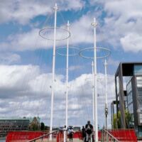 Copenhagen, Denmark<br>
"Cirkelbroen" von Olafur Eliasson Cirkelbroen (Copenhagen, Denmark)