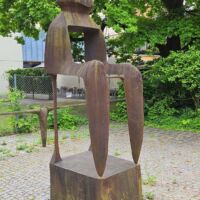 Stadtbibliothek Laim München, Germany<br>
"Große transparente Sitzfigur" von Lothar Fischer Große transparente Sitzfigur (München, Germany)