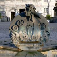 Schlossplatz Ansbach, Germany<br>
"Ansbacchantin" von Jürgen Goertz Ansbacchantin (Ansbach, Germany)