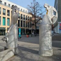 Friedrichsplatz Bruchsal, Germany<br>
"Faun und Nymphe" von Jürgen Goertz Faun und Nymphe (Bruchsal, Germany)