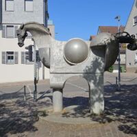 Hillerplatz Bietigheim-Bissingen, Germany<br>
"Turm der grauen Pferde" von Jürgen Goertz Turm der grauen Pferde (Bietigheim-Bissigen, Germany)