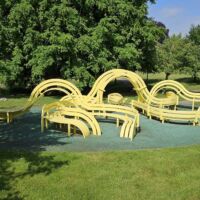 Elsass Foundation Charlottenlund, Denmark<br>
"Modified Social Benches Elsass Foundation" von Jeppe Hein Modified Social Benches Elsass Foundation (Charlottenlund, Denmark)