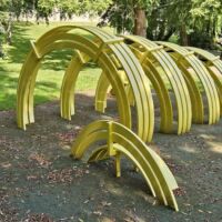 Elsass Foundation Charlottenlund, Denmark<br>
"Modified Social Benches Elsass Foundation" von Jeppe Hein Modified Social Benches Elsass Foundation (Charlottenlund, Denmark)