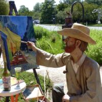 Grounds for Sculpture Hamilton, New Jersey<br>
"Painting by the Glow of the Green Fairy" von Seward Johnson Painting by the Glow of the Green Fairy (Hamilton, New Jersey)