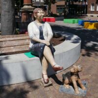 Jubelpfanne mit Hund (Rees, Germany)