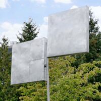 Olympic Sculpture Park Seattle, Washington<br>
"Two Plane Vertical Horizontal Variation III" von George Rickey Two Plane Vertical Horizontal Variation III (Seattle, Washington)