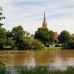 Blick auf die evangelische Kirche von Dörnigheim