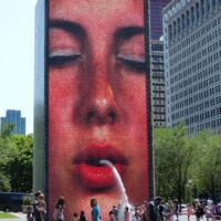 Millennium Park in Chicago, Illinois<br>
Crown Fountain von Jaume Plensa Crown Fountain (Chicago, Illinois)