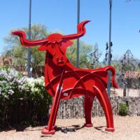 Canyon Road Arts and Sculptures District in Santa Fe, New Mexico