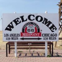 Midway Point of Route 66 Marker in Adrian, Texas