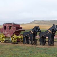 "Teddy Roosevelt Rides Again" am Enchanted Highway, North Dakota