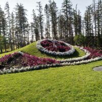 Blumenuhr im International Peace Garden, Manitoba/North Dakota