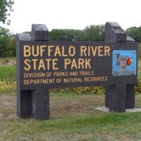 Parkeingang zum Buffalo River State Park, Minnesota