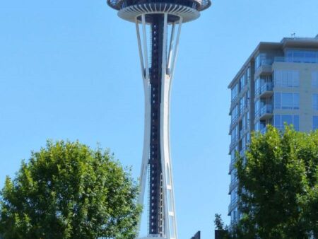 Space Needle in Seattle, Washington<br>
Das Wahrzeichen der Stadt Space Needle in Seattle, Washington