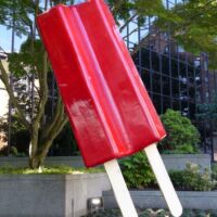 Giant Red Twin Popsicle in Seattle, Washington