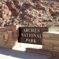 Parkeingang zum Arches National Park, Utah Parkeingang zum Arches National Park, Utah