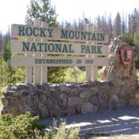 Parkeingang zum Rocky Mountain National Park, Colorado Parkeingang zum Rocky Mountain National Park, Colorado